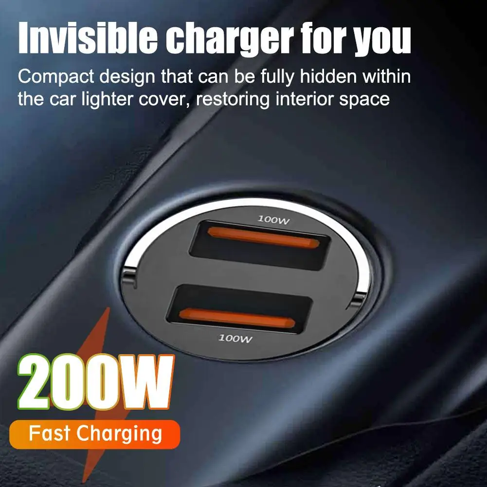 Mini Electronics Gadgets - 100/200W Car Charger Lighter PD Fast