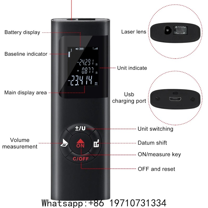 Laser Distance Measure - 40M/60M Mini Smart Laser Distance Meter